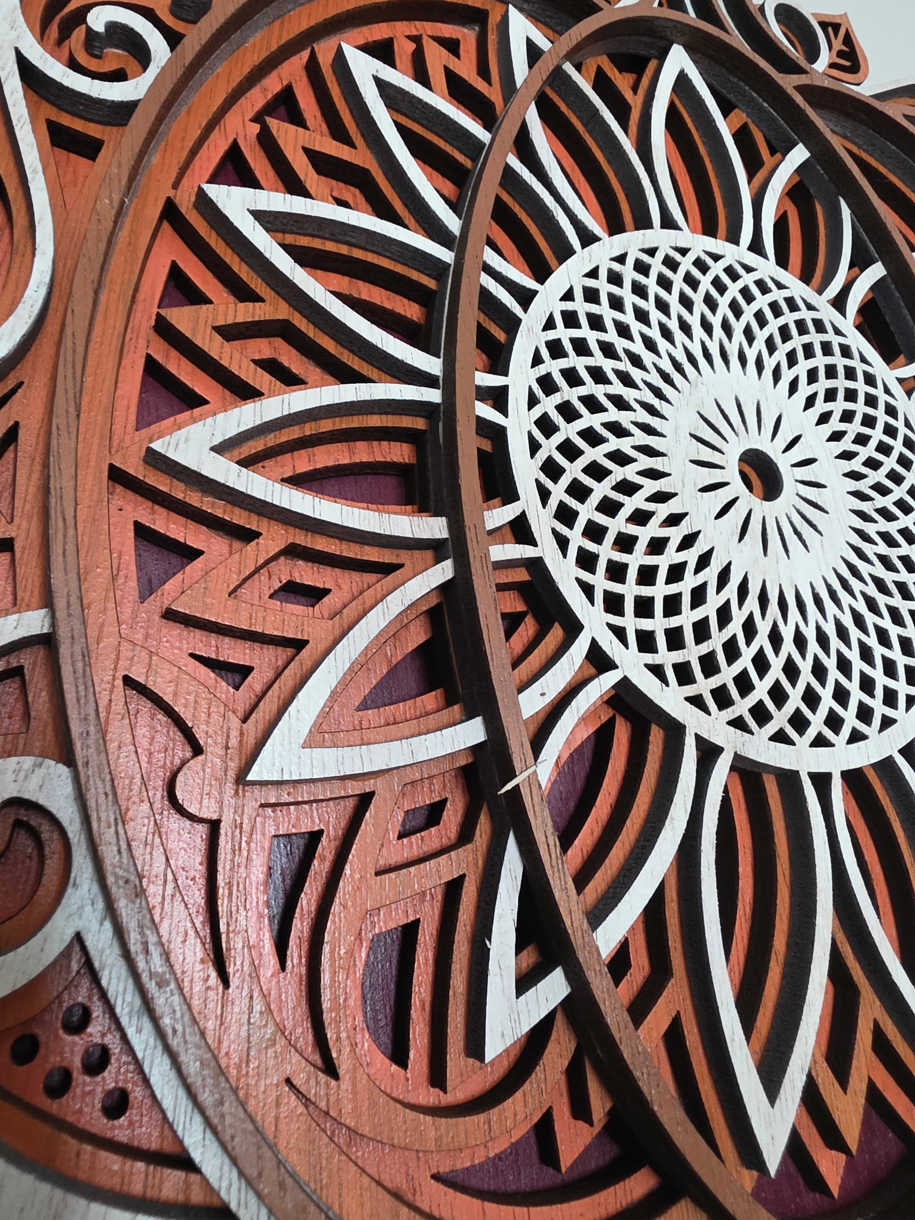 Mandala Pumpkin Layered Wood Wall Art – Fall Décor
