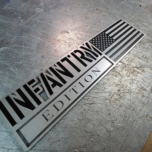 Infantry Edition Vehicle Emblem – UV-Resistant Cast Acrylic (5", 6", 7" Wide & 1/8" Thick) w/ 3M VHB & Lifetime Warranty
