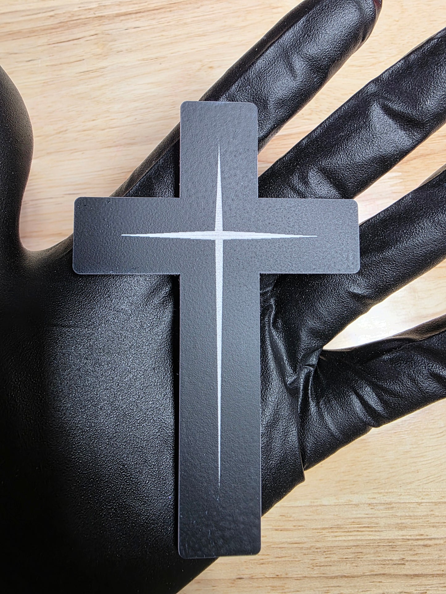 ✝️ 4" Cross Emblem – Black & White | 3M VHB Backed