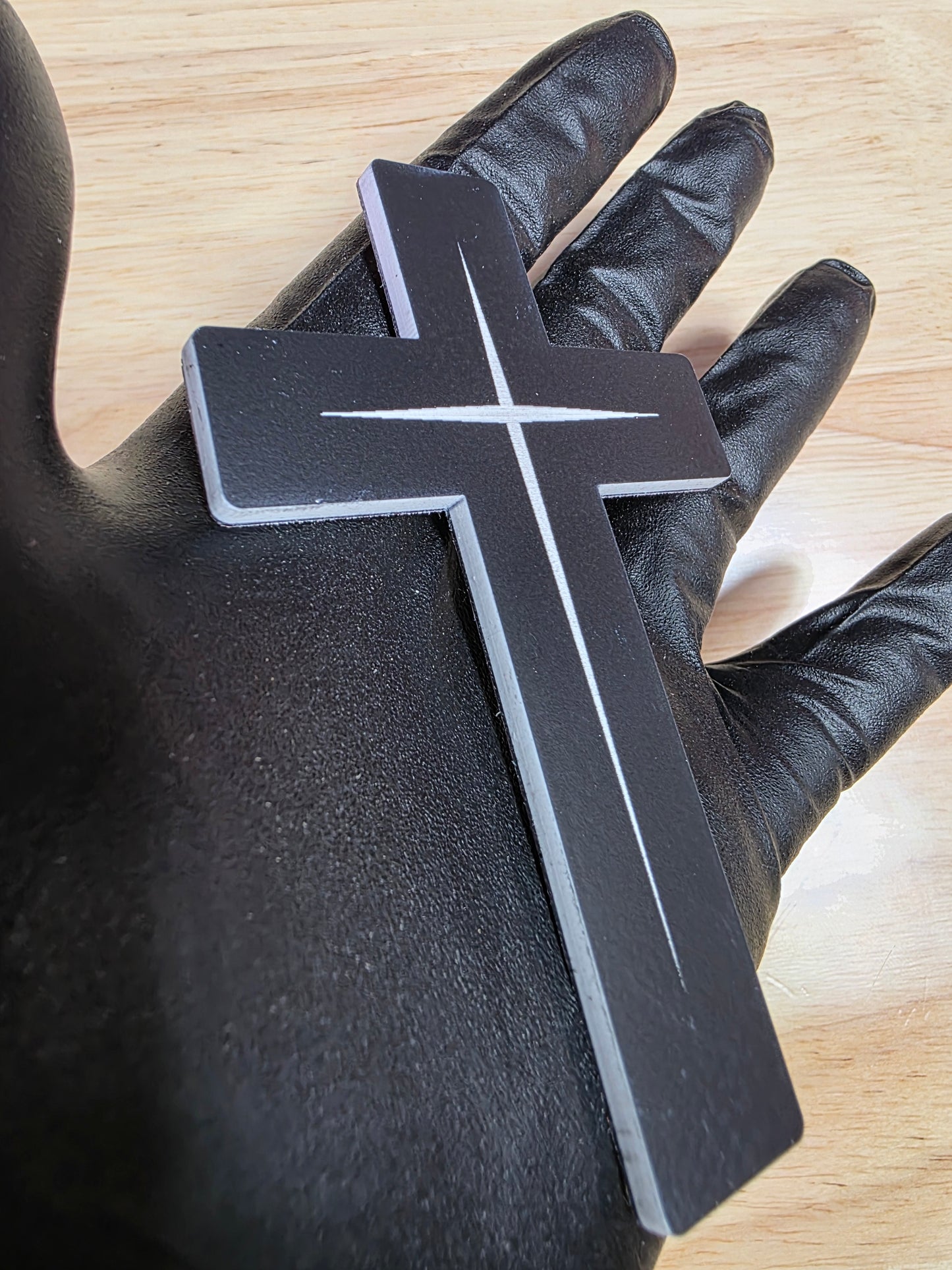 ✝️ 4" Cross Emblem – Black & White | 3M VHB Backed