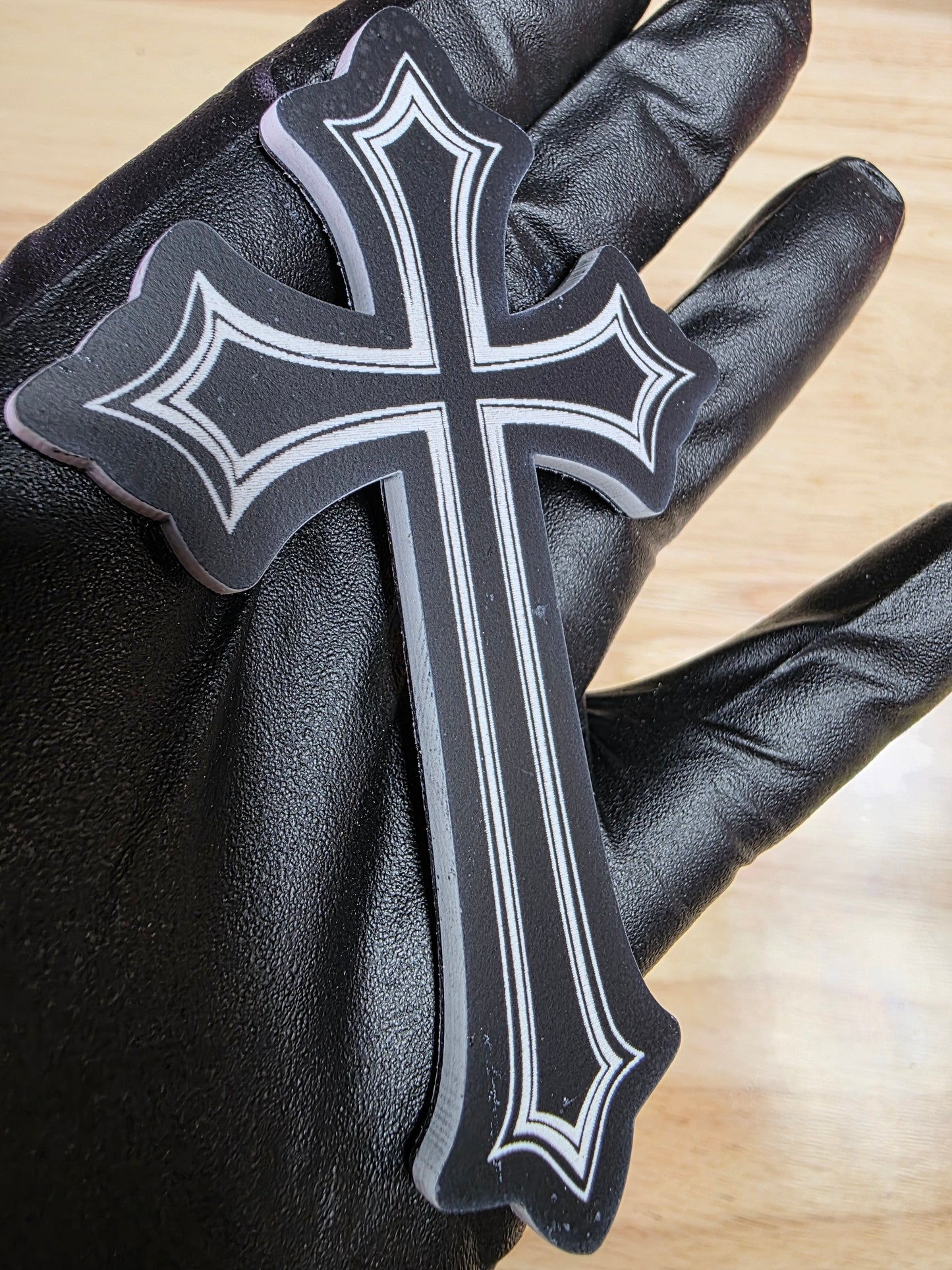 ✝️ 4" Cross Emblem v3 – Black & White | 3M VHB Backed