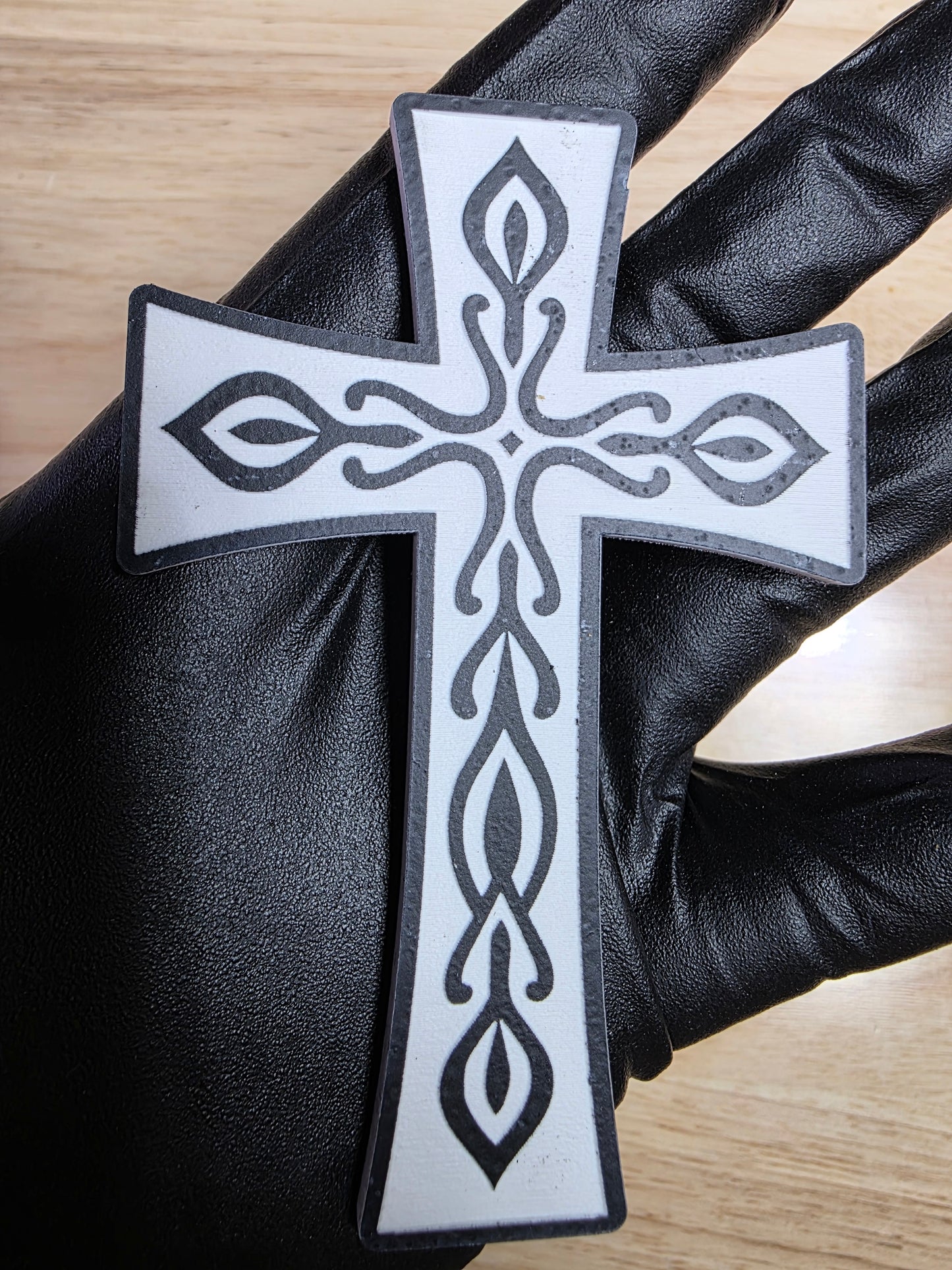 ✝️ 4" Cross Emblem v4 – Black & White | 3M VHB Backed