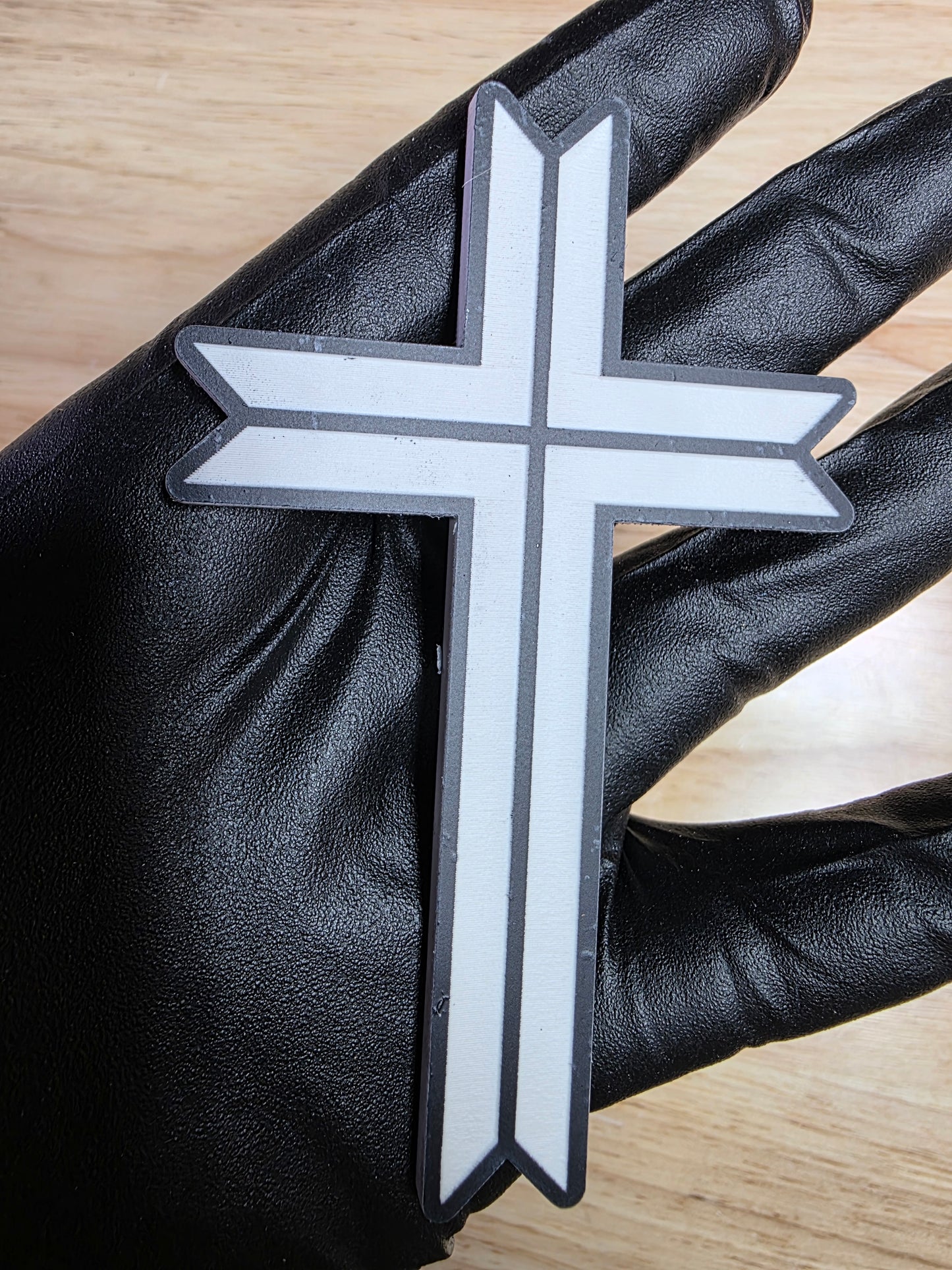 ✝️ 4" Cross Emblem v5 – Black & White | 3M VHB Backed