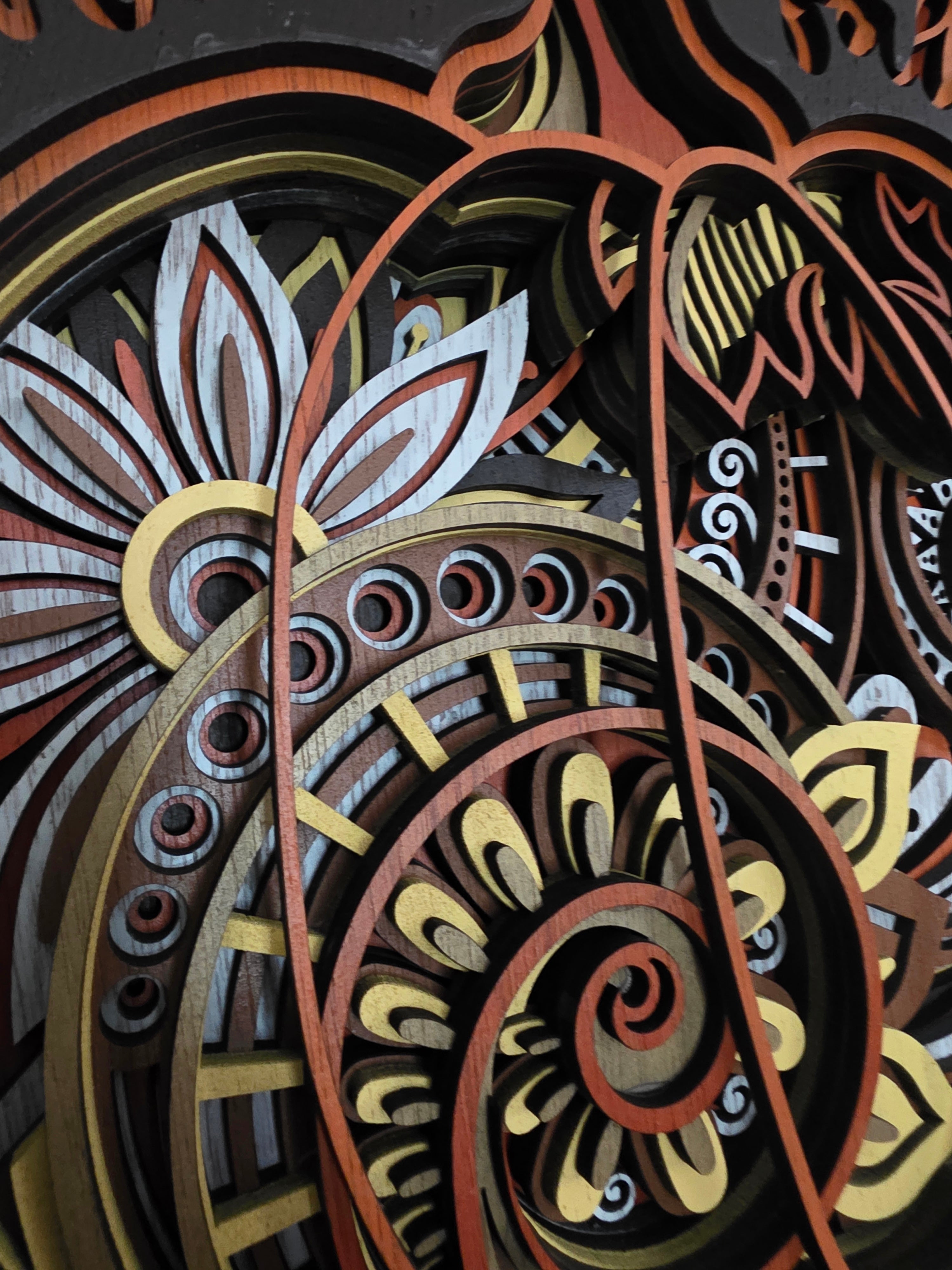 Hello Fall Mandala Pumpkin Wood Wall Art – Layered Autumn Décor