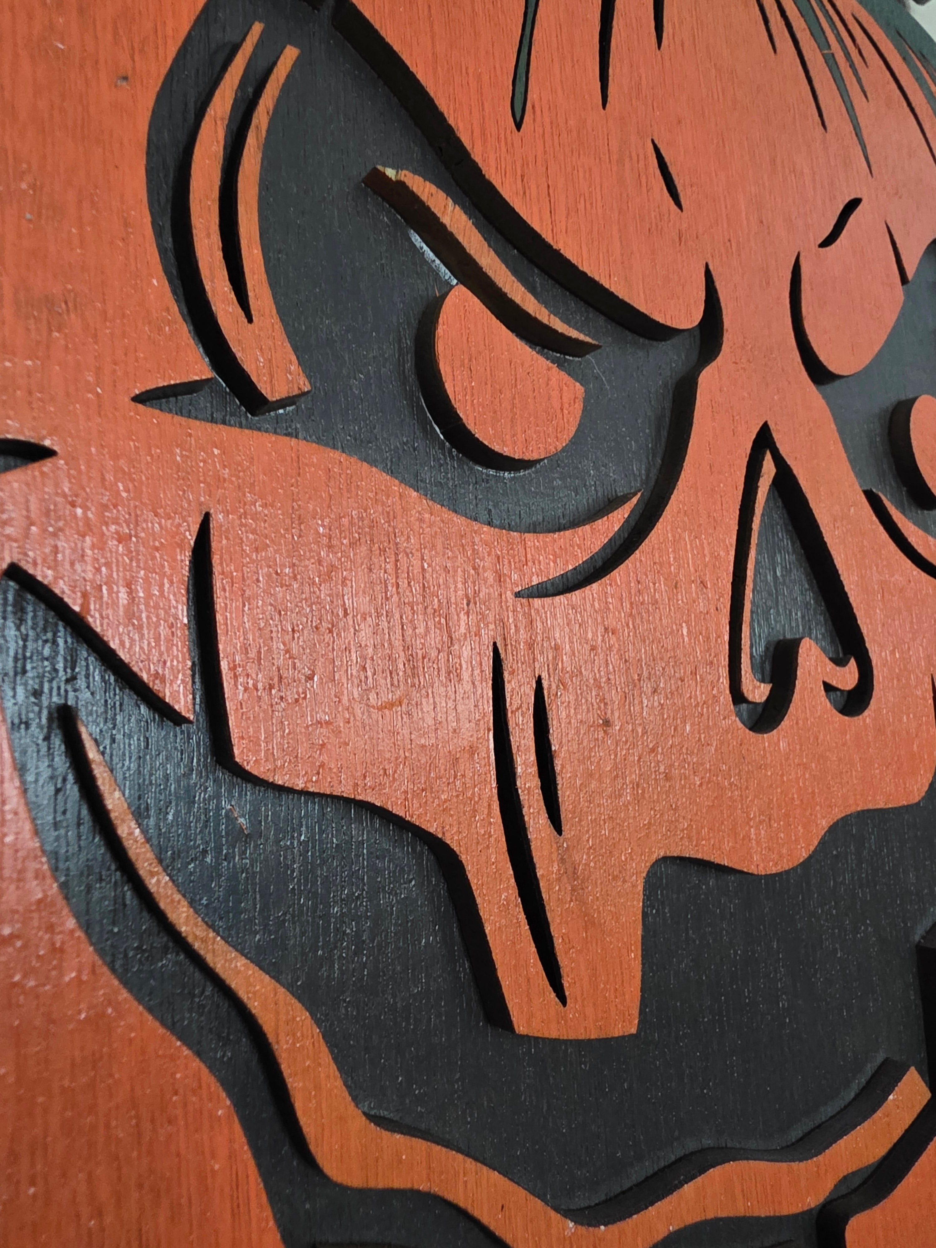 Mischievous Jack-O'-Lantern Layered Wood Wall Art – Halloween Décor