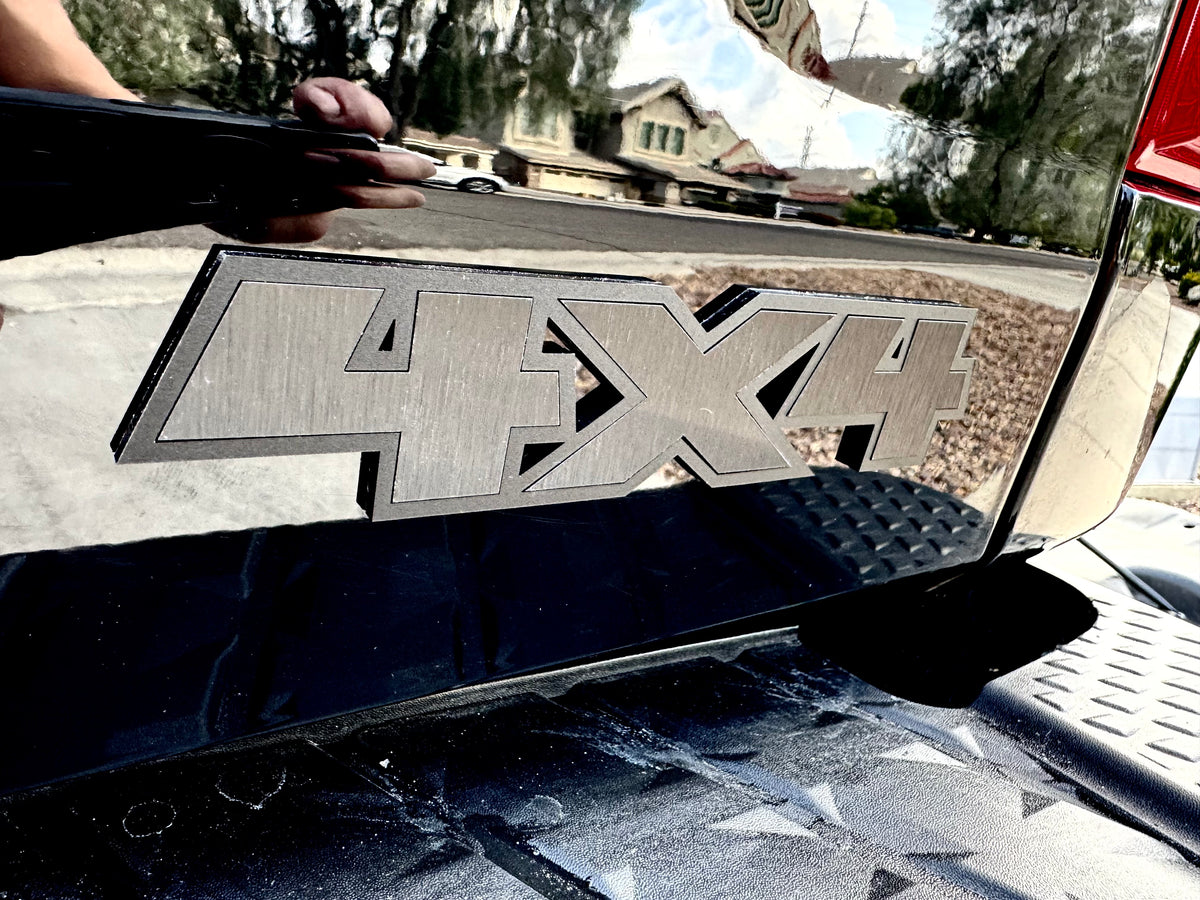 Custom Nissan Titan Emblems – 1/8″ Cast Acrylic with Black Edge & Brushed Black Inlay