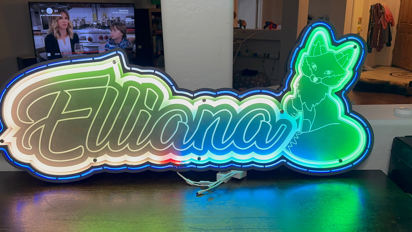 Customized LED Name Sign w/ Graphic
