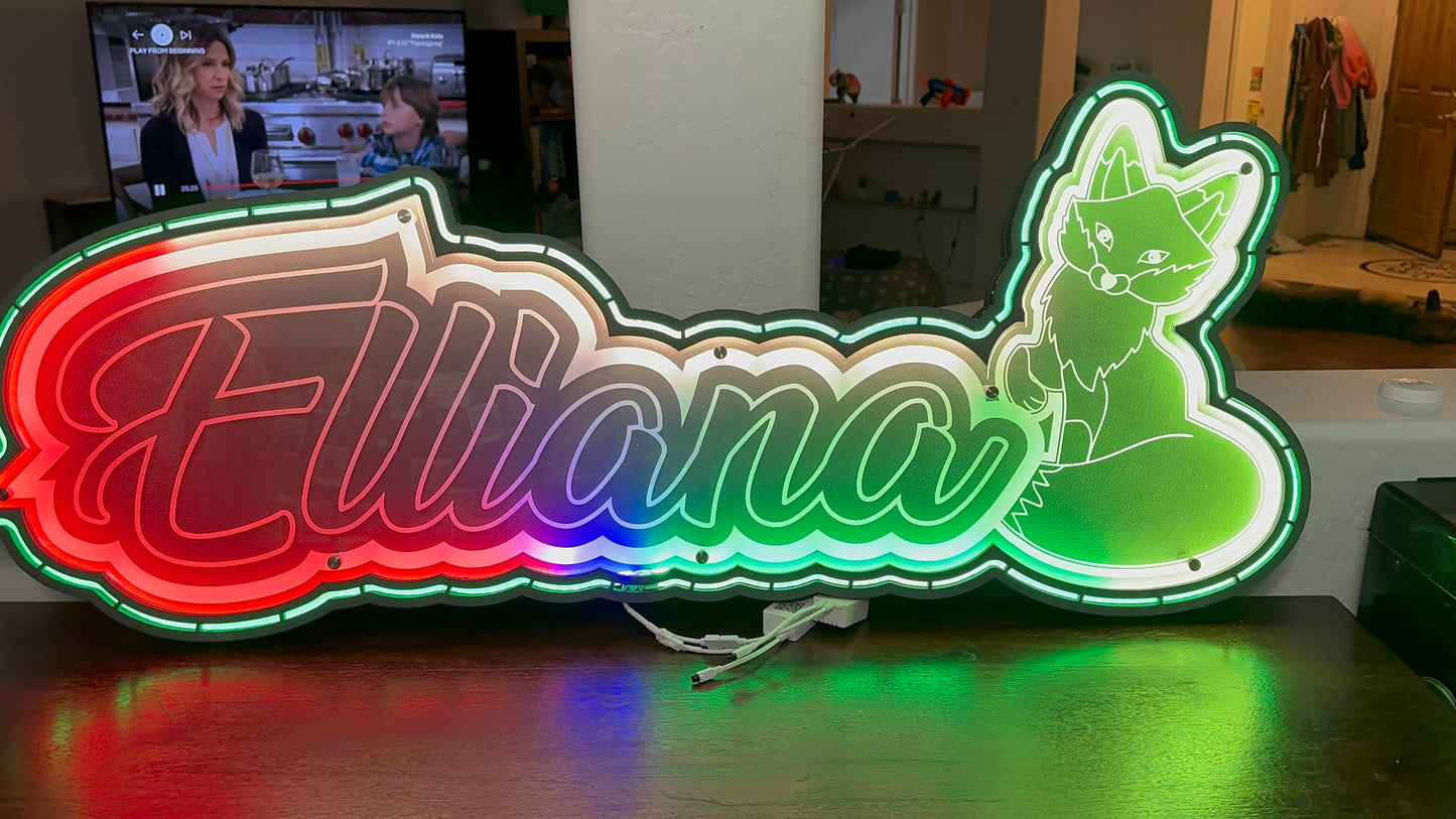 Customized LED Name Sign w/ Graphic