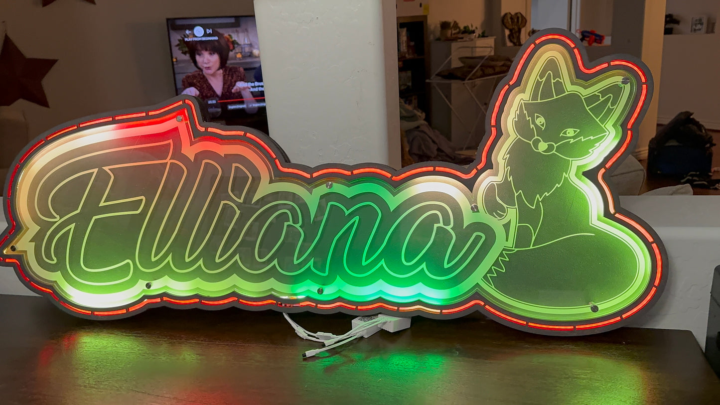 Customized LED Name Sign w/ Graphic
