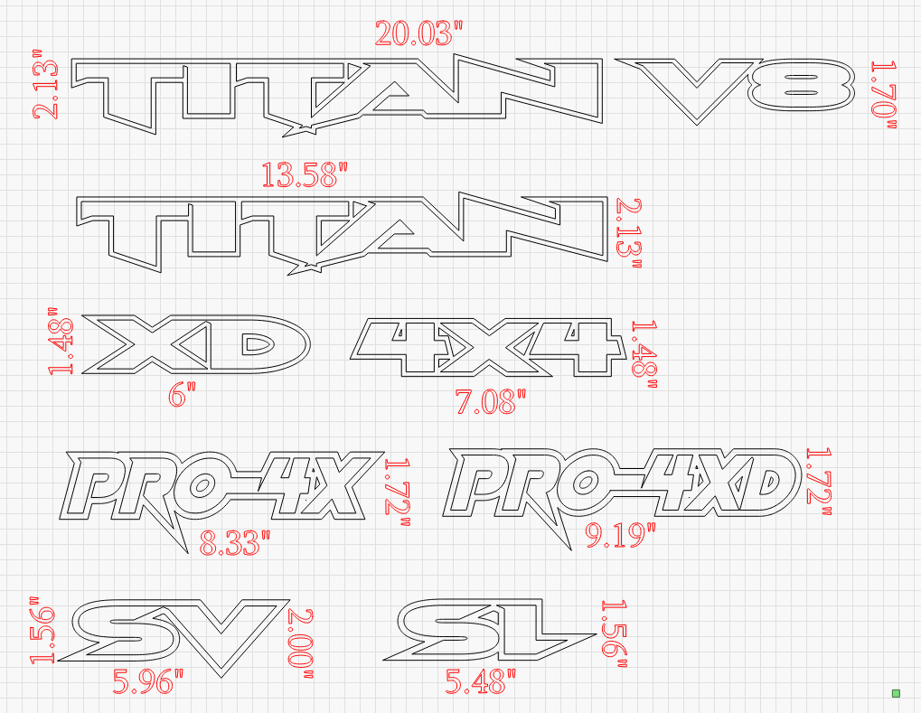 Custom Nissan Titan Emblems – 1/8″ Cast Acrylic with Black Edge & Brushed Black Inlay